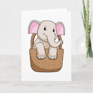Carte Eléphant avec panier