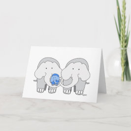 Carte Éléphant Bleu Bébé