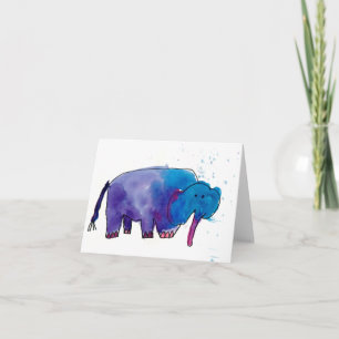 Carte Éléphant bleu • Gracie Glaser, âge 6