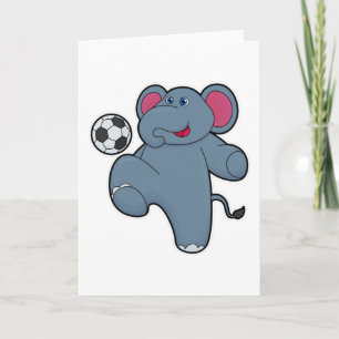 Carte Elephant comme joueur de football avec balle de fo