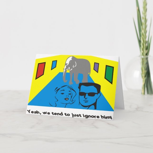 Carte Eléphant dans la pièce (Devant)