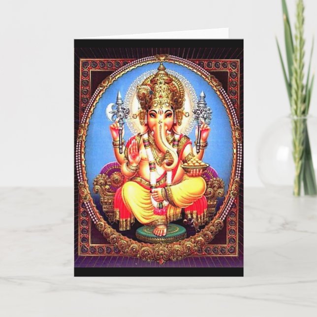 Carte Éléphant d'Asie de Ganesha (गणेश) (Devant)