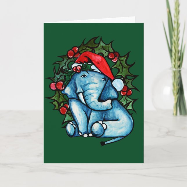 Carte Éléphant de Noël (Devant)