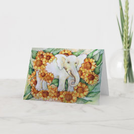 Carte Éléphant de tournesol
