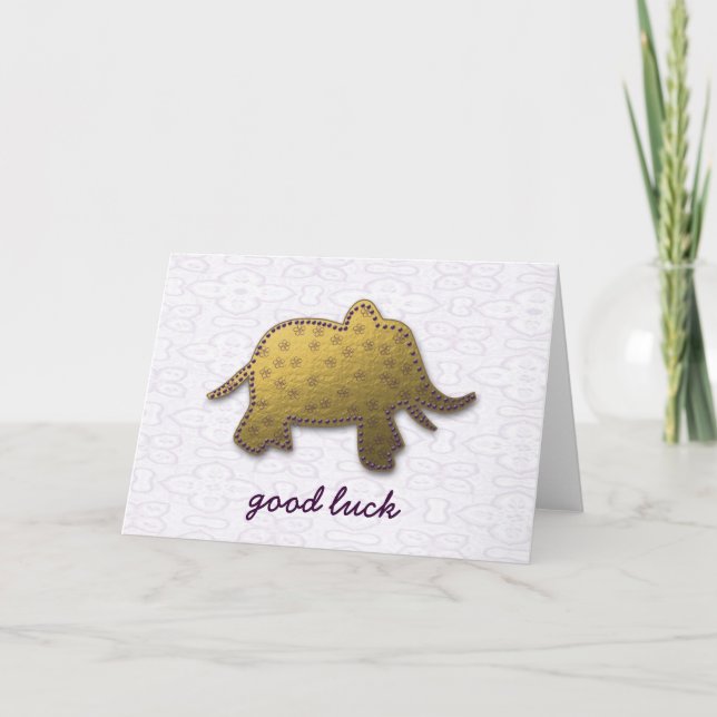 Carte éléphant en or (Devant)