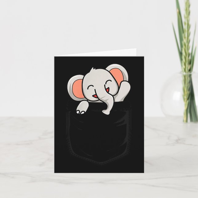 Carte Elephant Lovers Cute Funny Elephant In Cket  (Devant)