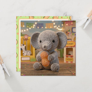 Carte Éléphant Mignon et Fantaisiste au Zoo Vierge