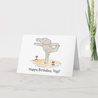 Carte Elephant Pratiquer la pose de la danseuse de Yoga