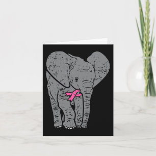 Carte Elephant rose Ruban Bleu Défenseur de la sensibili