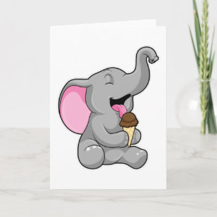 Carte Elephant with chocolate gaufre ice cream