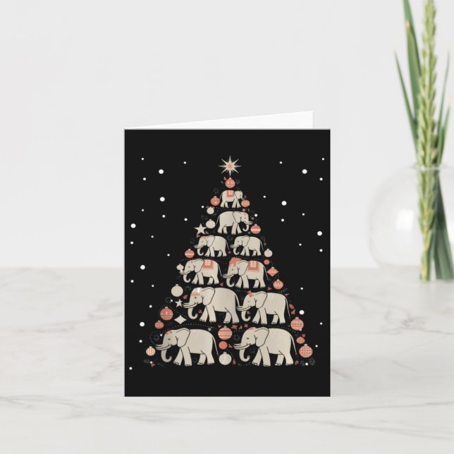 Carte Elephant Xmas Arbre Eléphant Arbre de Noël Mariage (Devant)