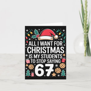 Carte Élèves disant 6-7 Drôle Six Sept Professeur Noël