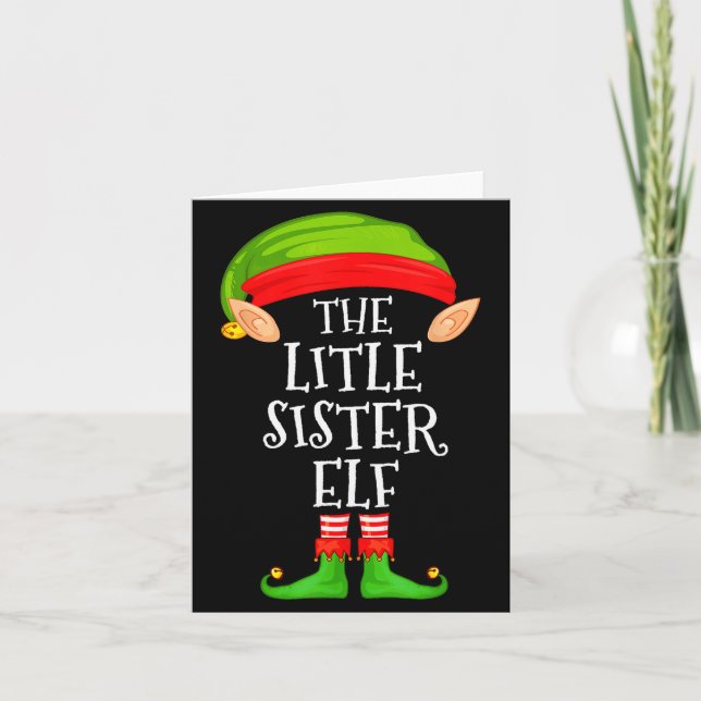 Carte Elf Family Christmas Little Sister Elf Sweater Mat (Devant)
