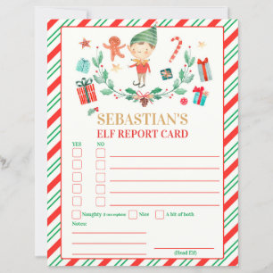 Carte Elf Report personnalisée Carte Elf Holiday