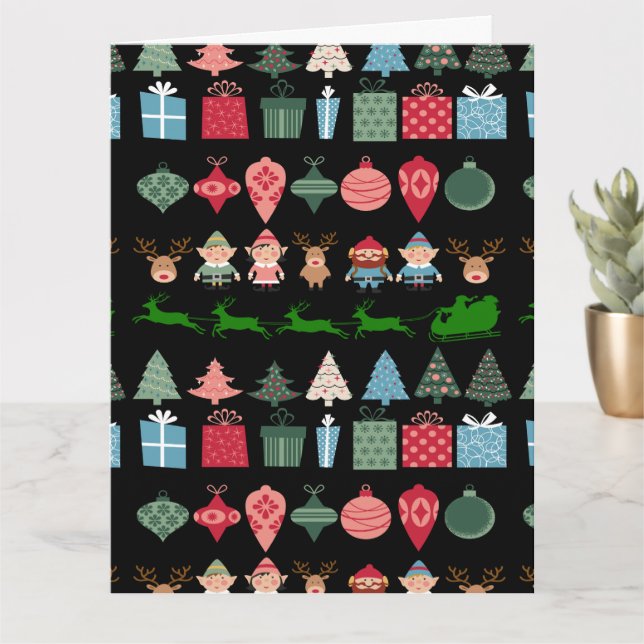 Carte Elfes de Noël et plus (Petite plante)