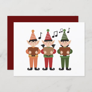 Carte Elfs Chantant Festive