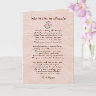 Carte Elle marche dans la beauté Lord Byron Love Poem Ca