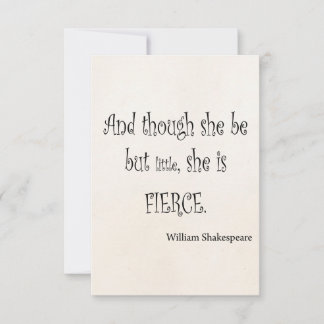 Carte Elle n'est que petite elle est Fierce Shakespeare 