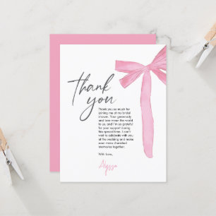 Carte Elle Noue Le Nœud Rose Bow Bridal Shower 