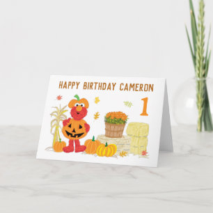 Carte Elmo Citrouille de Sesame Street l'automne anniver
