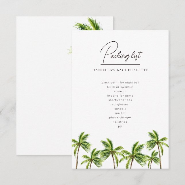 Carte Emballage du week-end de Palm Tropical moderne (Devant / Derrière)