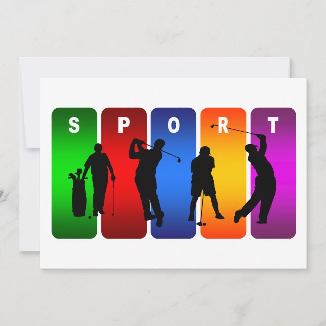 Carte Emblème de golf multicolore (Devant)