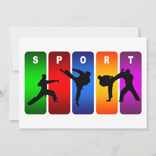 Carte Emblème de karaté multicolore (Devant)