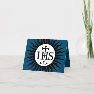 Carte Emblème de la Compagnie de Jésus Monogramme