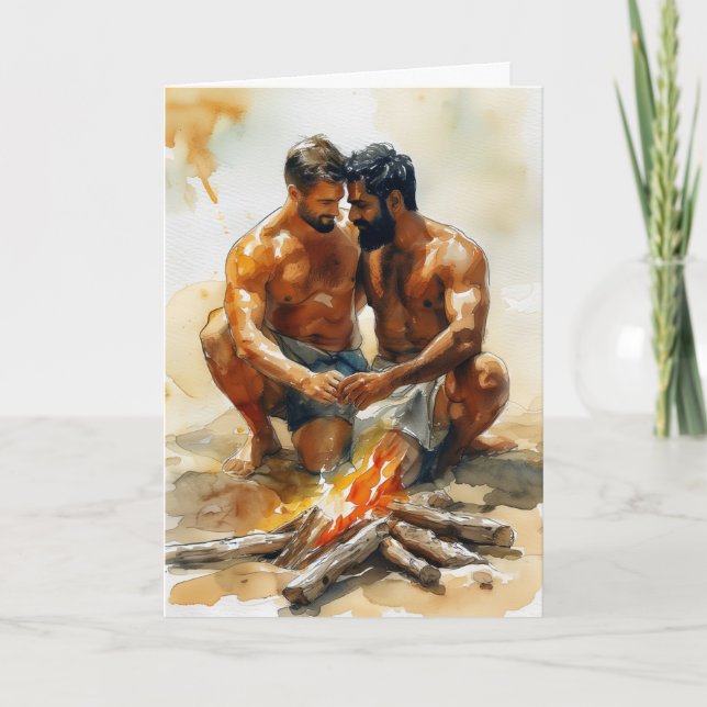 Carte Embrassade au feu de plage (Devant)