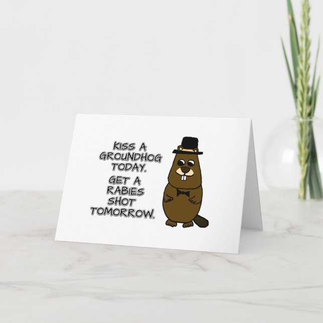 Carte Embrasse un marmotte aujourd'hui. Attrape une rage (Devant)