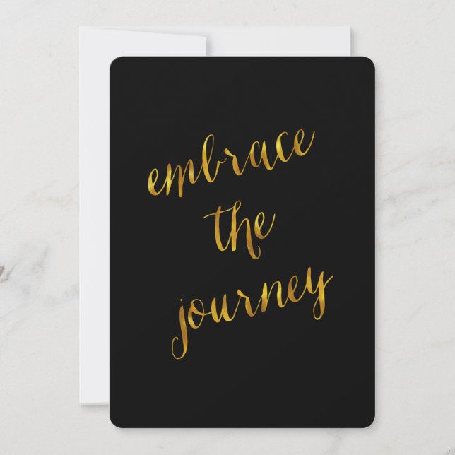 Carte Embrassez Le Citation De Voyage Gold Faux Foil Cou (Devant)