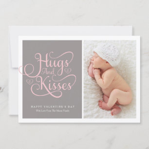Carte Embrous et baisers   Script rose bébé