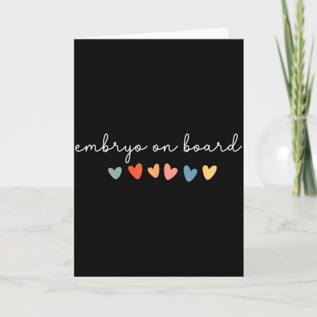 Carte Embryon à bord Cœur Ivf Jour de transfert Fertilit (Devant)