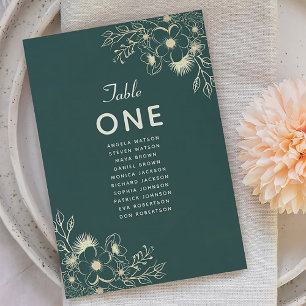 Carte Emerald Green Elegant Wedding Seating Chart