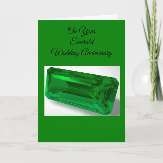 Carte Emerald Personnalisé 55e anniversaire de Mariage (Devant)