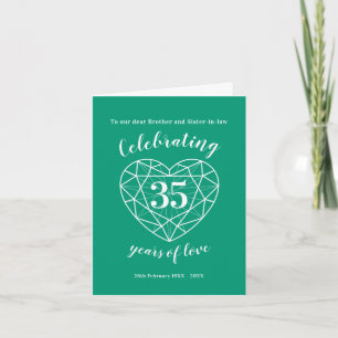 Carte Emeraude 35e anniversaire de mariage