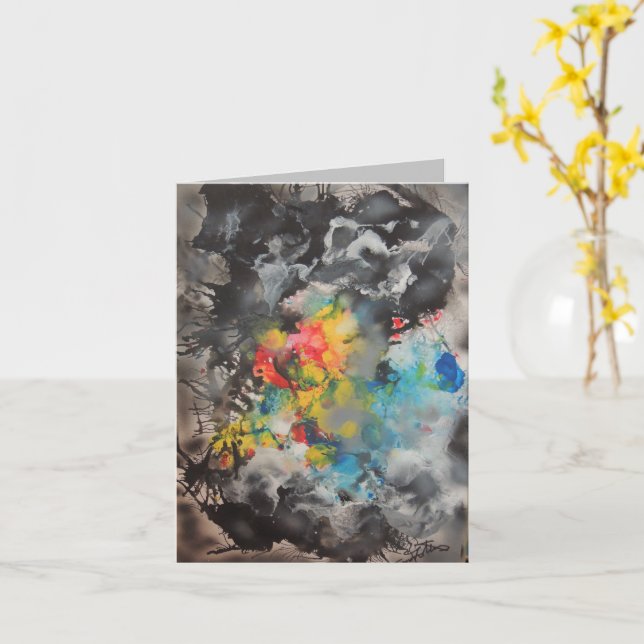 Carte Émergence de couleur Abstraite (Fleur jaune)