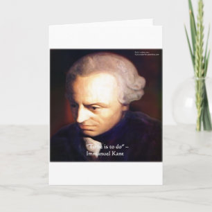 Carte Emmanuel Kant "Faire" Citation de sagesse Cadeaux 