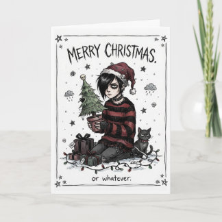 Carte Emo Girl Noël – Joyeux Noël Quand Même