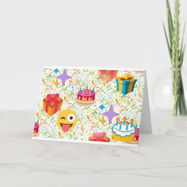 Carte emoji anniversaire heureux (Devant)