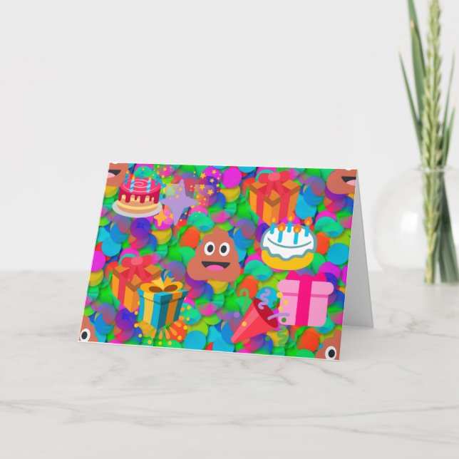 Carte emoji de dunette de joyeux anniversaire (Devant)