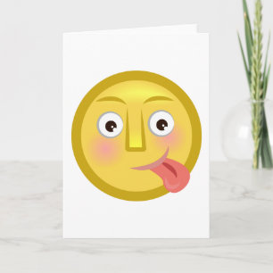 Carte Emoji Langue Sortie Visage Drôle et Nigaud