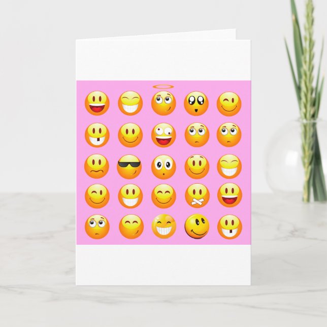 Carte émoji rose pastel (Devant)