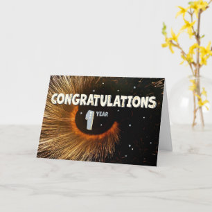 Carte Employé 1er Anniversaire Épreuve et étoiles