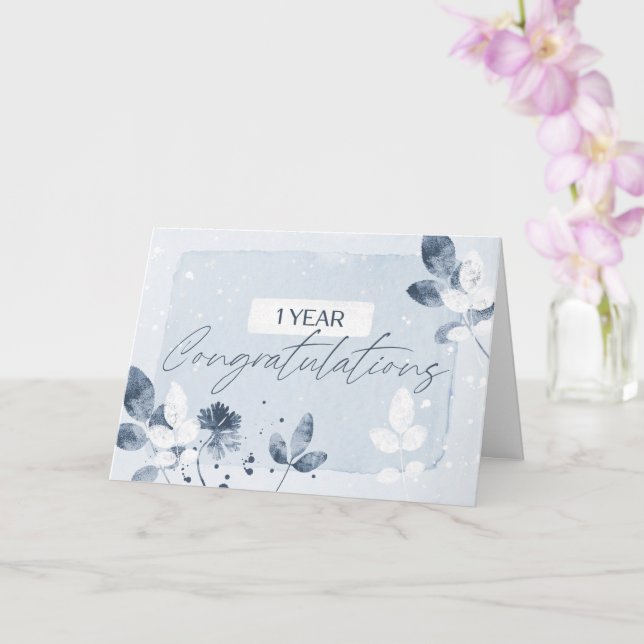 Carte Employé 1er anniversaire Nature artistique (Orchidée)