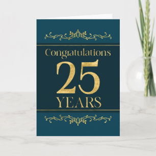 Carte Employé 25e anniversaire élégant Formal élégant Él