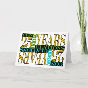 Carte Employé 25e anniversaire Félicitations Mosaïque