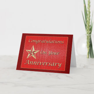 Carte Employé 25e anniversaire Gold Star