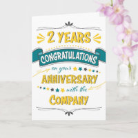 Employé 2e anniversaire Félicitations Word Art