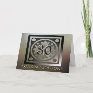Carte Employé 30e anniversaire Elégant Golden